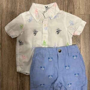 Janie & Jack Disney Mickey Mouse Tennis Icon Matching Set 6-12 Months